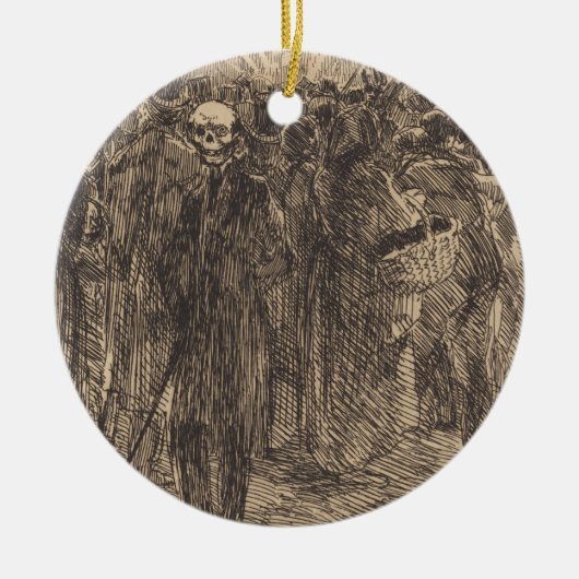 Schedel in de menigte (door Albert Besnard) Keramisch Ornament (Voorkant)