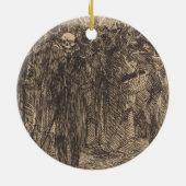 Schedel in de menigte (door Albert Besnard) Keramisch Ornament (Achterkant)