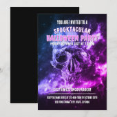 Schedel in de ruimte. Halloweenfeest Kaart (Voorkant / Achterkant)
