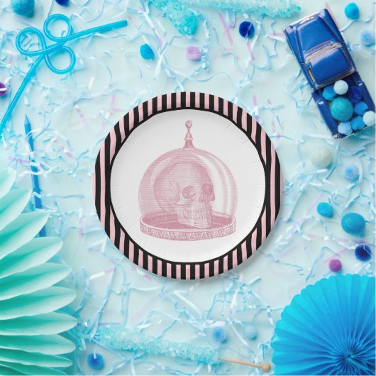 schedel in een Cloche | Halloween apotheek Papieren Bordje (Feest)