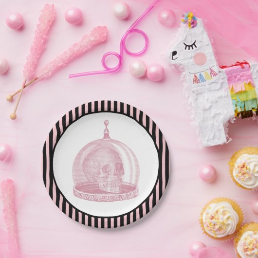 schedel in een Cloche | Halloween apotheek Papieren Bordje (Feest)