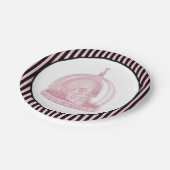 schedel in een Cloche | Halloween apotheek Papieren Bordje (Gekanteld)