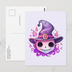 Schedel in een Heksenhut Fantasievol Briefkaart