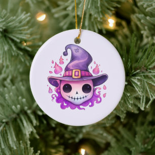 Schedel in een heksenhut Fantasievol Keramisch Ornament