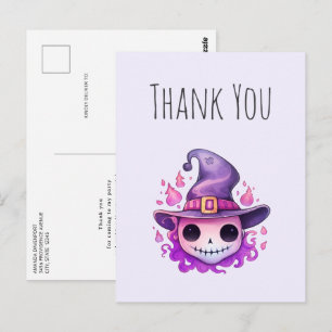 Schedel in een Heksenhut Fantasievolle Bedankt Briefkaart