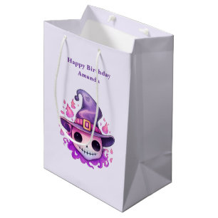 Schedel in een heksenhut Verjaardagsfantasie Medium Cadeauzakje
