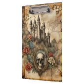 Schedel in een Lijst Fairytale Junk Journal Page Klembord (Links)