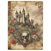 Schedel in een Lijst Fairytale Junk Journal Page Klembord (Achterkant)