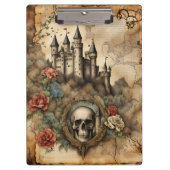 Schedel in een Lijst Fairytale Junk Journal Page Klembord (Voorkant)