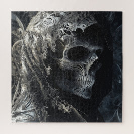 Schedel in een verbrijzelde kantsluier legpuzzel