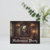 Schedel in geschilderde Halloween uitnodiging (Staand voorkant)