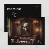 Schedel in geschilderde Halloween uitnodiging (Voorkant / Achterkant)