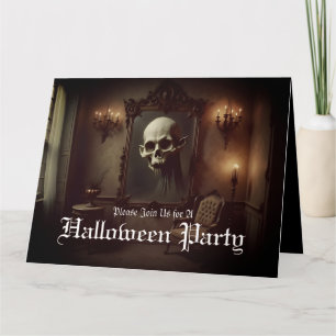 Schedel in griezelige schildering Halloween uitnod Kaart