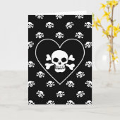 Schedel in Hart Kaart (Gele Bloem)