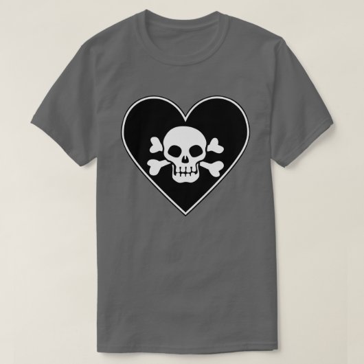 Schedel in Hart T-shirt (Design voorkant)