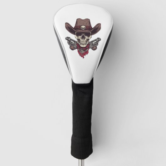 Schedel in het Wilde Westen Golfheadcover (Voorkant)