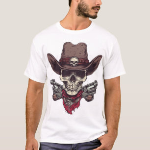 Schedel in het Wilde Westen T-shirt