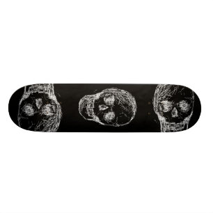 Schedel, in het wit. skateboard