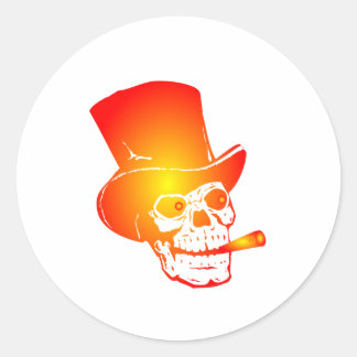 Schedel in hoge hoed van Chillee Wilson Ronde Sticker