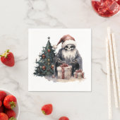 Schedel in kerstmuts met gotische kerstboom servet (Insitu)