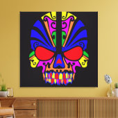 Schedel in kleur canvas afdruk (Insitu (Woonkamer))