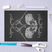 "Schedel in Love" Vintage skeletten zwarte bruilof Tissuepapier (Craft)
