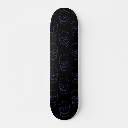 Schedel in Paarse en zwarte Persoonlijk Skateboard (Voorkant)