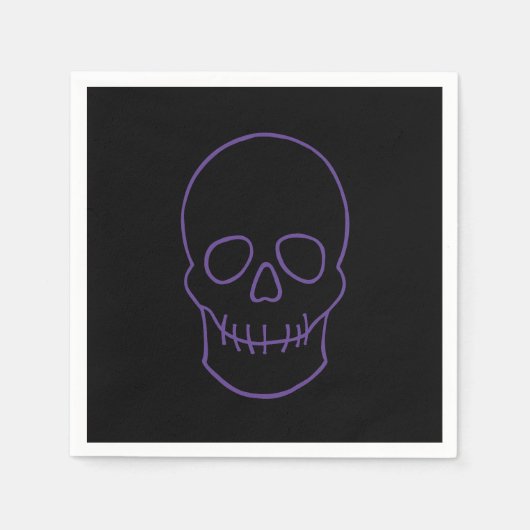 Schedel in Paarse en zwarte Servet (Voorkant)