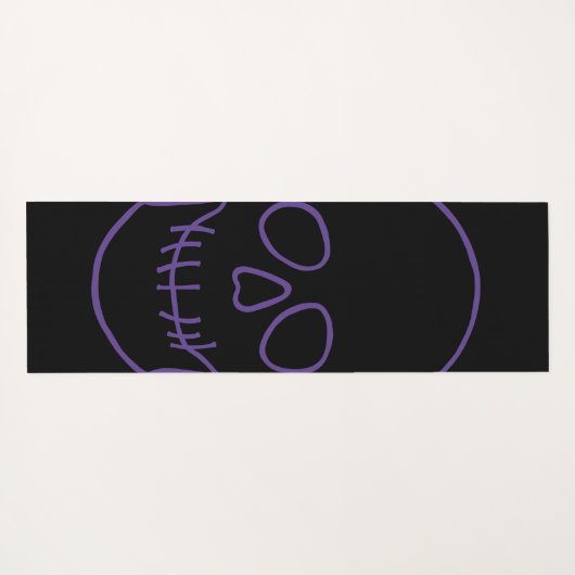 Schedel in Paarse en zwarte Yogamat (Achterkant (horizontaal))