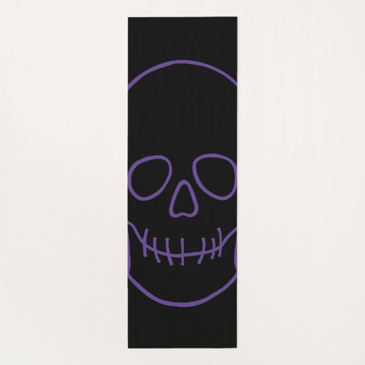Schedel in Paarse en zwarte Yogamat (Achterkant)