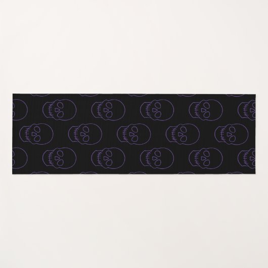 Schedel in Paarse en zwarte Yogamat (Voorkant (horizontaal))