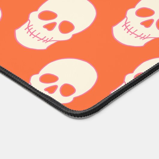 Schedel in roze, Sinaasappel en crème Bureaumat (Hoek)