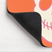 Schedel in roze, Sinaasappel en crème Muismat (Hoek)