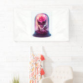 Schedel in Rozen glas Spandoek (Insitu)
