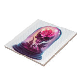 Schedel in rozen glas tegeltje (Zijkant)