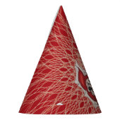 Schedel in Spooky Rood Hart van Botten Spiraallijn Feesthoedjes (Links)