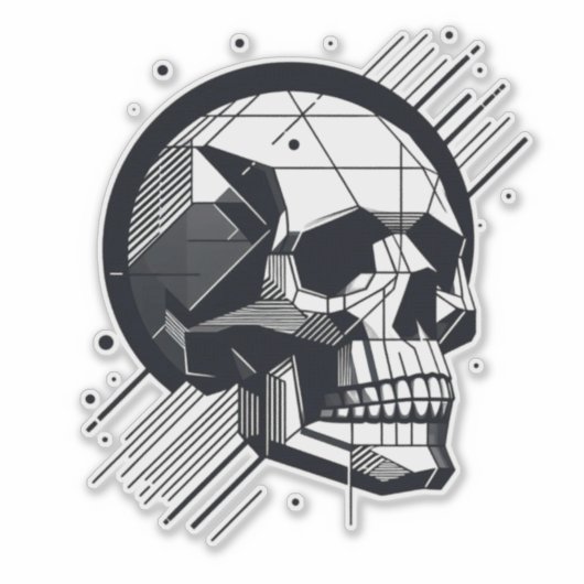 Schedel in verschillende stijlen 34 sticker (Voorkant)