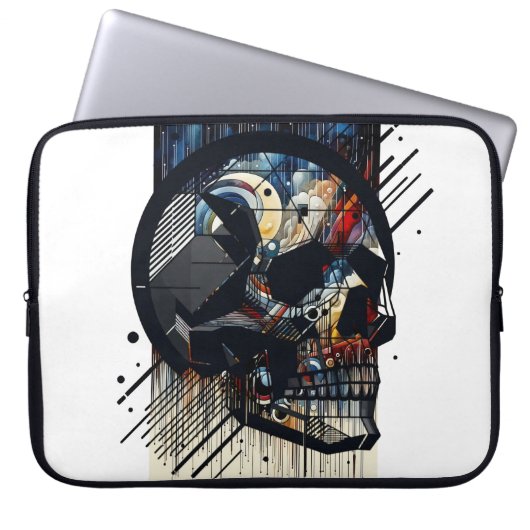 Schedel in verschillende stijlen 37 laptop sleeve (Voorkant)