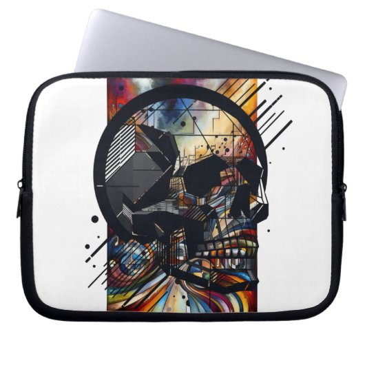 Schedel in verschillende stijlen 39 laptop sleeve (Voorkant)