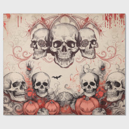 Schedel in vintage stijl halloween decoupage cadeaupapier