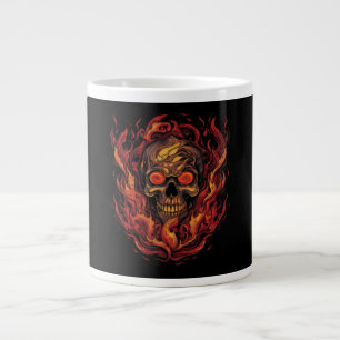 Schedel in vuur en vlam,  design, Flaming Skull Grote Koffiekop