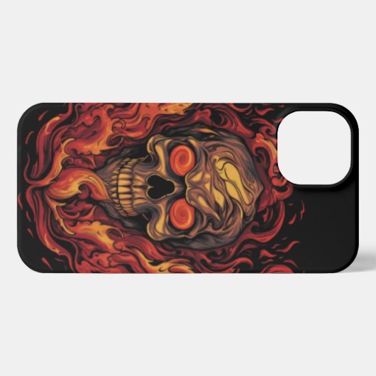 Schedel in vuur en vlam,  design, Flaming Skull iPhone Hoesje (Achterkant horizontaal)