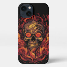 Schedel in vuur en vlam,  design, Flaming Skull
