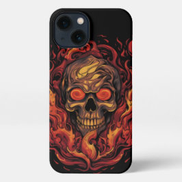 Schedel in vuur en vlam,  design, Flaming Skull iPhone 13 Hoesje