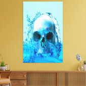 Schedel in water canvas afdruk (Insitu (Woonkamer))