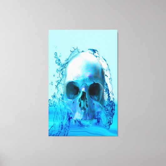 Schedel in water canvas afdruk (Voorkant)