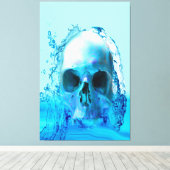 Schedel in water canvas afdruk (Insitu (Houten vloer))