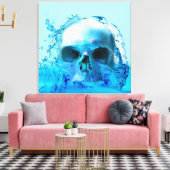 Schedel in Water Canvasprint Canvas Afdruk (Insitu (Woonkamer))