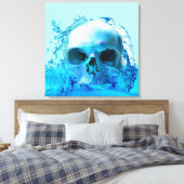 Schedel in Water Canvasprint Canvas Afdruk (Insitu (Slaapkamer))