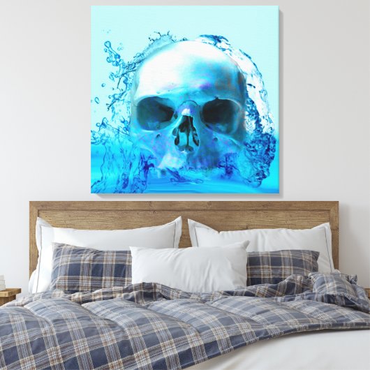 Schedel in Water Canvasprint Canvas Afdruk (Insitu (Slaapkamer))